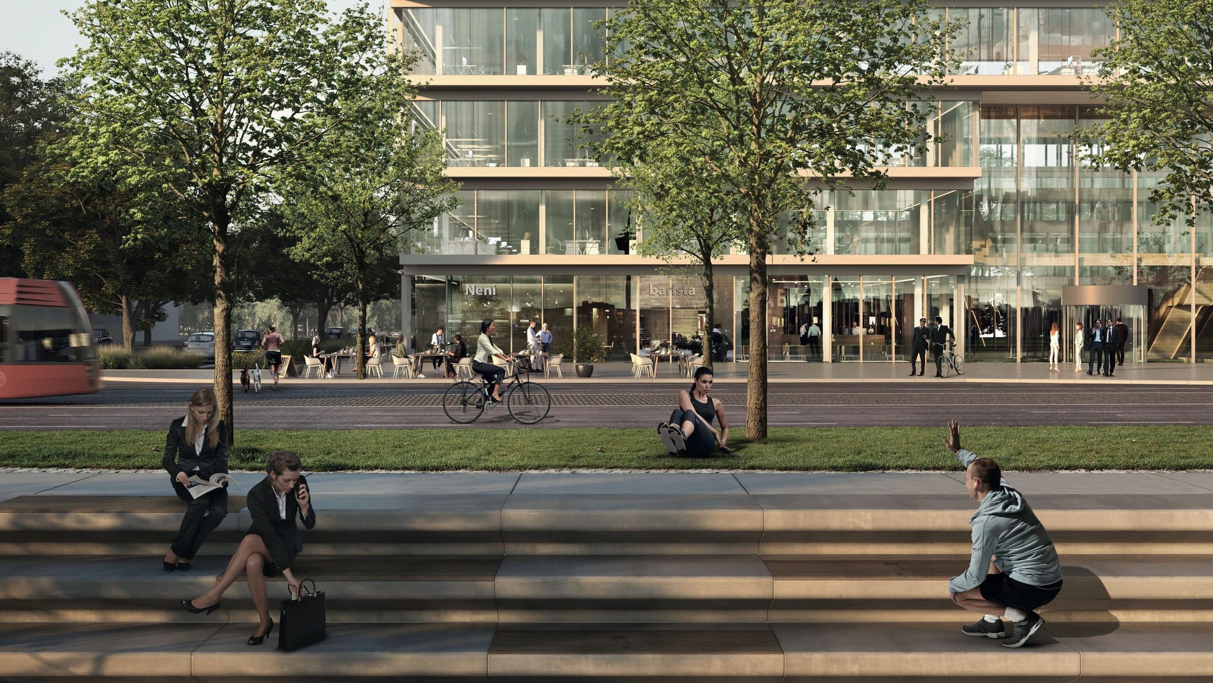 Visualisierung des Rheinboulevards Süd 2030